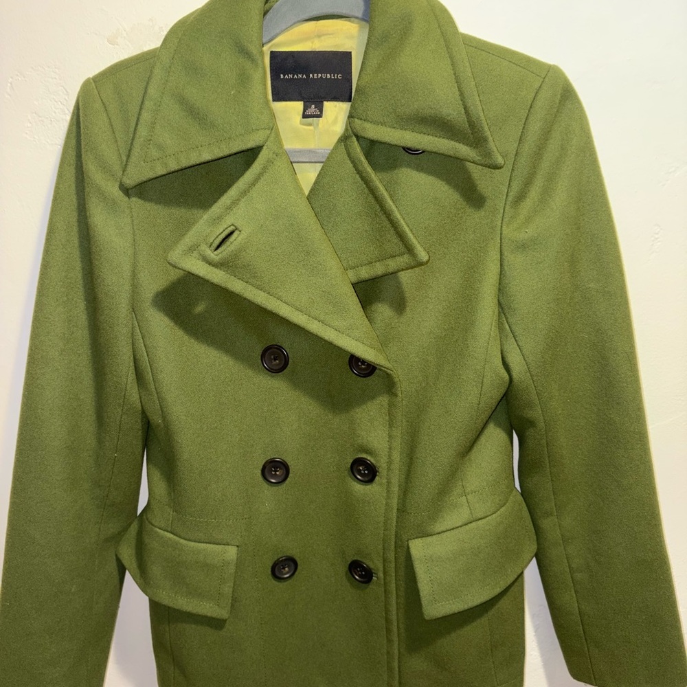 Banana Republic Women's Olive Peacoat